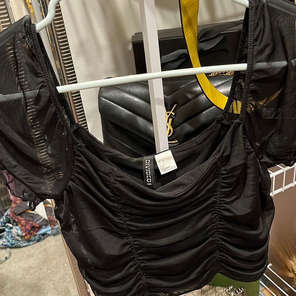 H&M black Ruffle Top